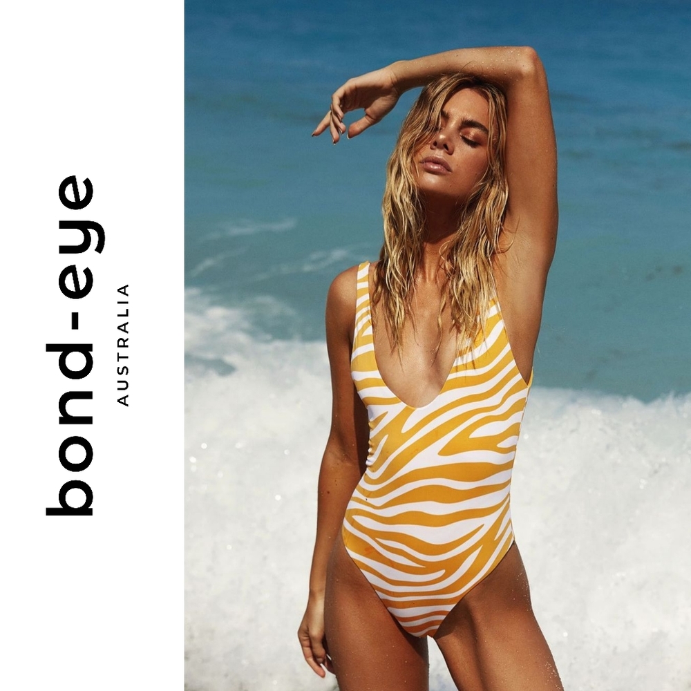 NWT Bond-Eye Viva Golden Wild Things Tiger Print One Piece Swimsuit Size XS